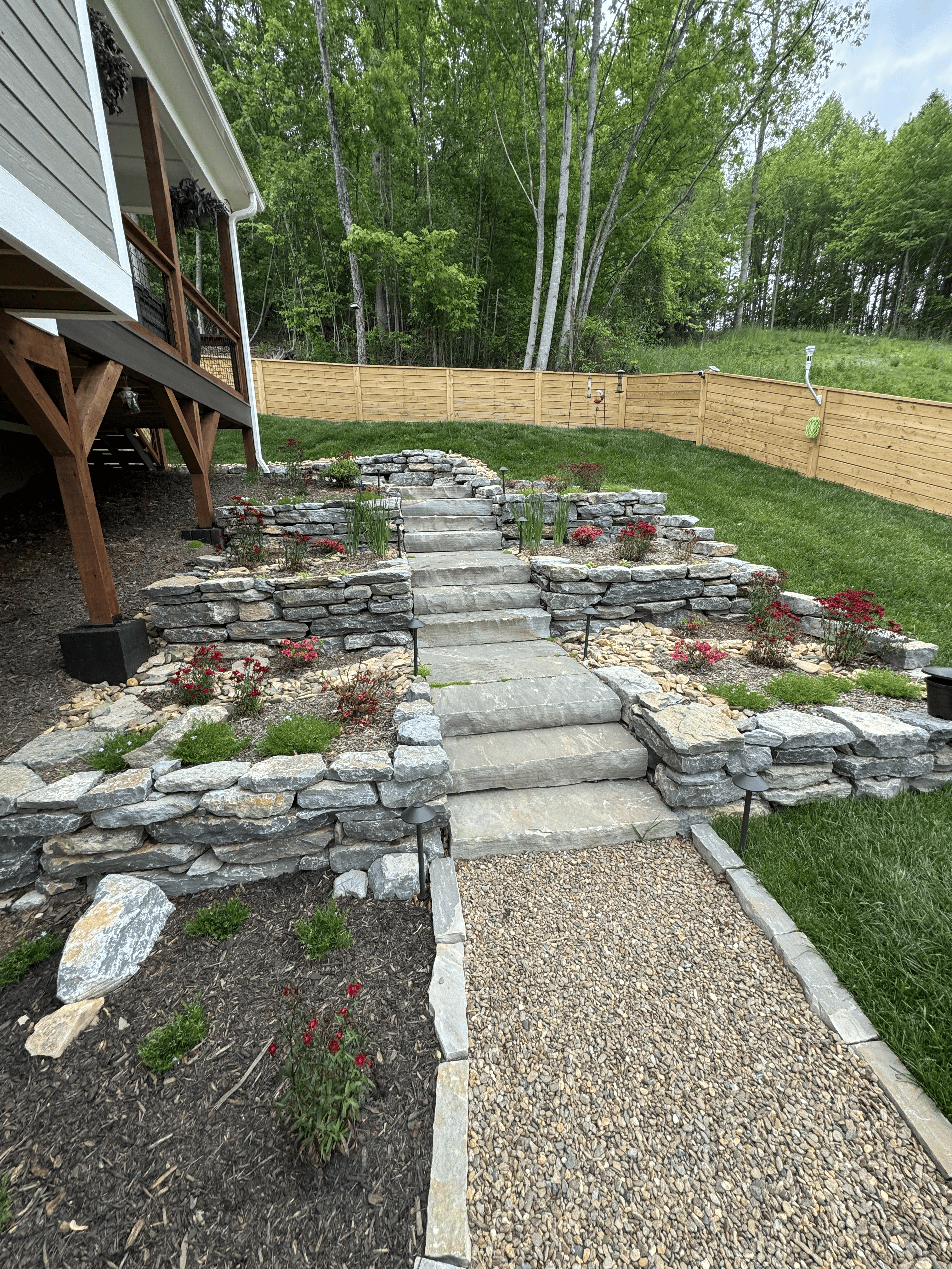 Hardscaping gallery of Laughter Family Hardscapes' custom landscaping designs in Asheville, NC.